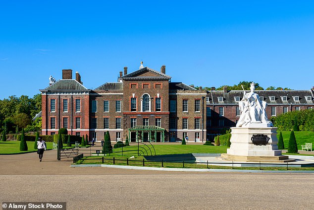 The sixth and seventh floor apartments, which come with servants' quarters on the ground floor, are a stone's throw from Kensington Palace (pictured, file photo), the official London residence of the Prince and Princess of Wales