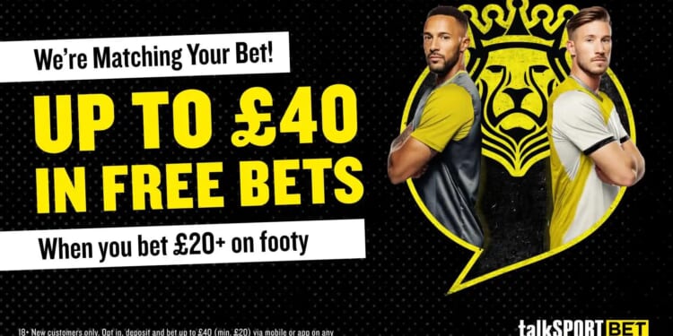 Get up to £40 in free bets on football with talkSPORT BET