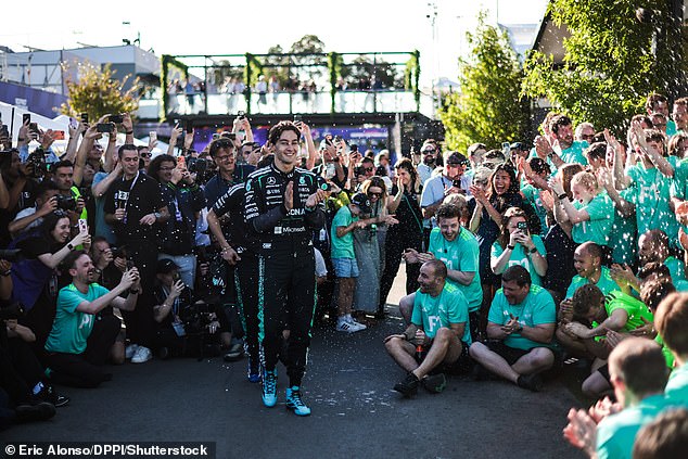 It is probable that Russell (centre) would have won at Albert Park anyway, his Mercedes quick, but Ferrari were right in the fight when a virtual safety car came out after Isack Hadjar ’s Red Bull emitted a billow of smoke