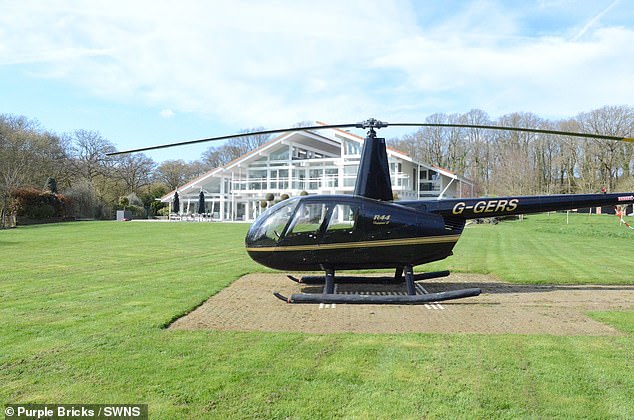 The property boasts its own helipad and airconditioned hangar that doubles as a golf simulator