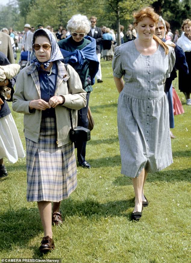 Pictured: Queen Elizabeth II and Sarah, the former Duchess of York, at the Royal Windsor Horse Show in May 1988