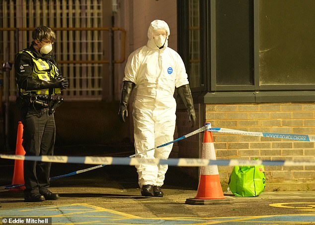 Police forensic officers remained at the scene until the early hours of this morning