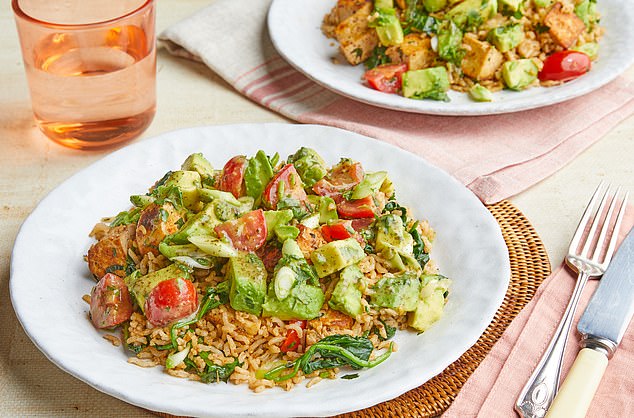 Speedy Mexican tofu rice bowl with avocado salad by Mindful Chef