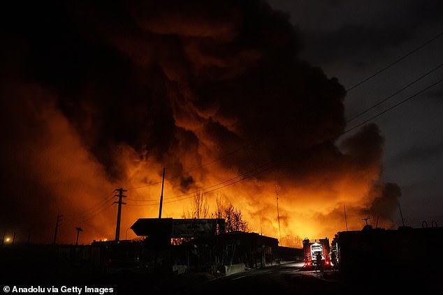 Fire breaks out at the Shahran oil depot after US and Israeli attacks, leaving numerous fuel tankers and vehicles in the area unusable in Tehran