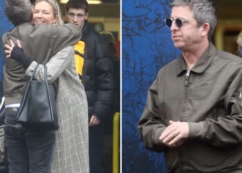 Noel Gallagher hugs socialite Tori Cook outside train station side door after 'growing close' following Sally Mash split