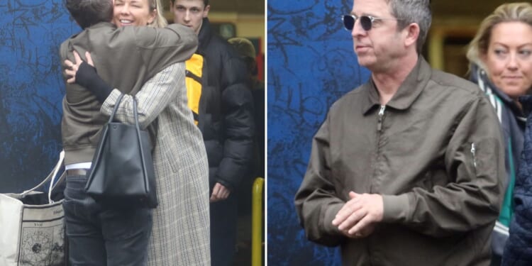 Noel Gallagher hugs socialite Tori Cook outside train station side door after 'growing close' following Sally Mash split