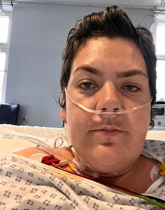 Mrs Davis was rushed to intensive care last month where she entered the life-threatening state of peri-arrest - the time frame during which a person shows signs and symptoms of cardiac arrest, but their heart has not yet stopped beating