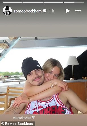 Romeo also shared photos with his younger sister Harper, 14, to mark International Women¿s Day