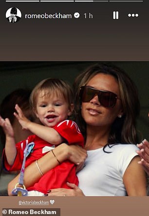 Romeo shared a major throwback snap of him and Victoria to celebrate International Women¿s Day