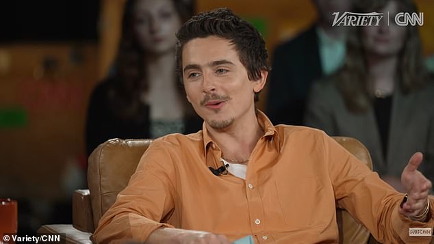 'I don't want to be working in ballet or opera. Things where it's like, "Hey, keep this thing alive, even though no one cares about this anymore,"' Chalamet said smiling