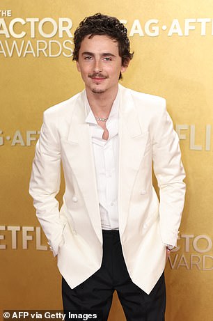 Timothée Chalamet pictured on March 1