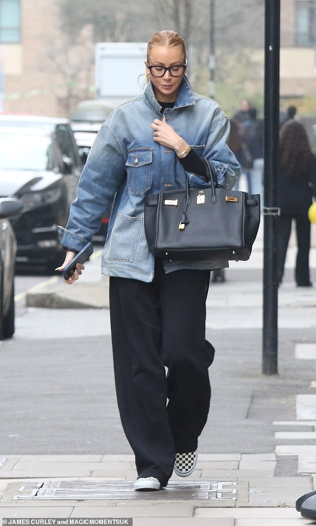 The Loose Women star, 34, who confirmed her split from husband Bradley earlier this year, cut an effortlessly stylish figure while arriving at the Kiss FM studios