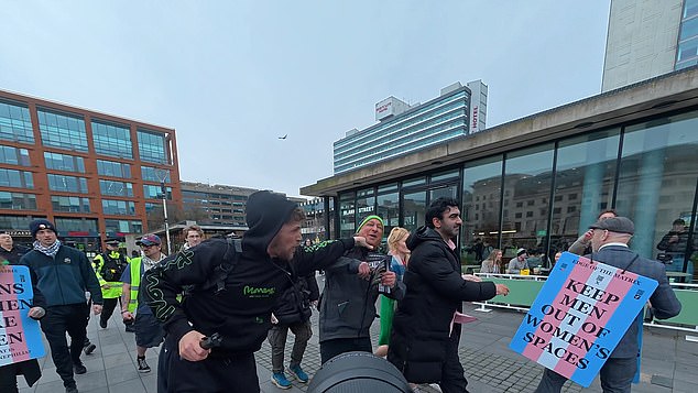 Greater Manchester Police intervened to separate the confrontations, including an argument that escalated into punches