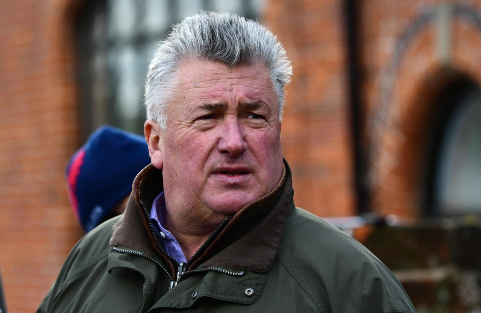 Trainer Paul Nicholls looking into the distance during a stable visit.