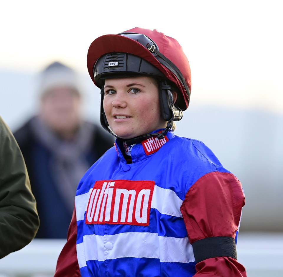 Olive Nicholls, daughter of champion trainer Paul Nicholls, in the parade ring.