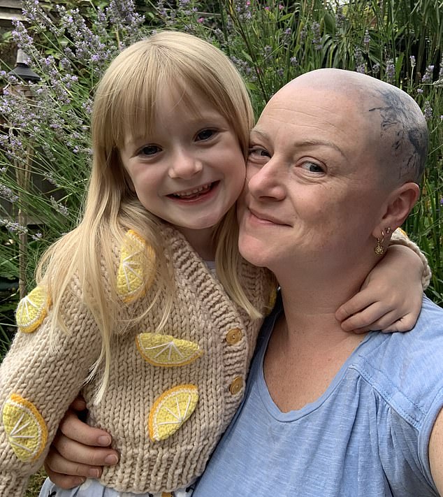 I revealed my shaved head to one person at a time. My dad and my brother were shocked, but supportive. My three-year-old daughter Grace was anxious and tearful. ¿Mummy, what have you done?¿