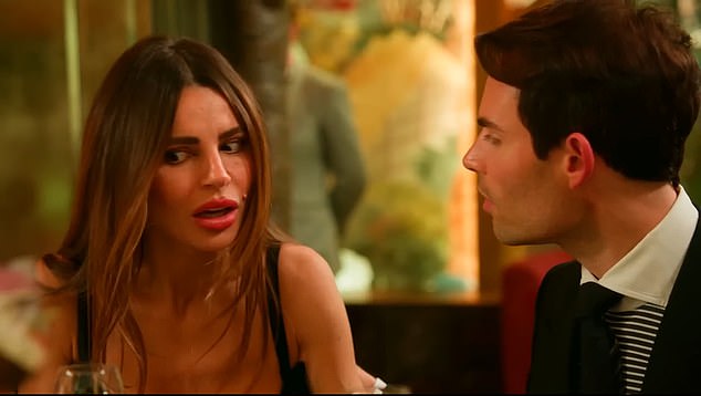 However, model Missé Beqiri later confronted Dara about making negative comments about Myka behind her back, allegedly branding her 'cringe' and 'tacky', during a heated dinner (pictured with Mark-Francis Vandelli)