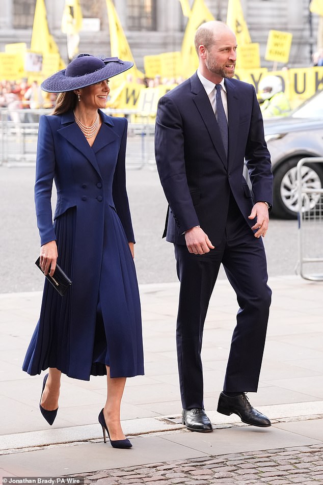 Prince William was with his wife for the annual service celebrating the Commonwealth