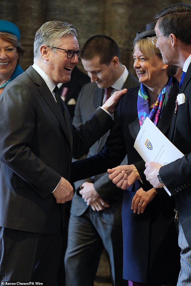 Prime Minister Sir Keir Starmer (left) and Foreign Secretary Yvette Cooper (second right) were in attendance