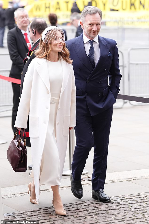Geri and Christian Horner attending the annual Commonwealth Day Service.