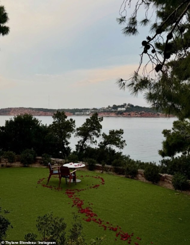 Attal had pulled out all the stops ahead of his proposal, with the DJ scattering a trail of red rose petals to an outdoor table with a sweeping coastal view