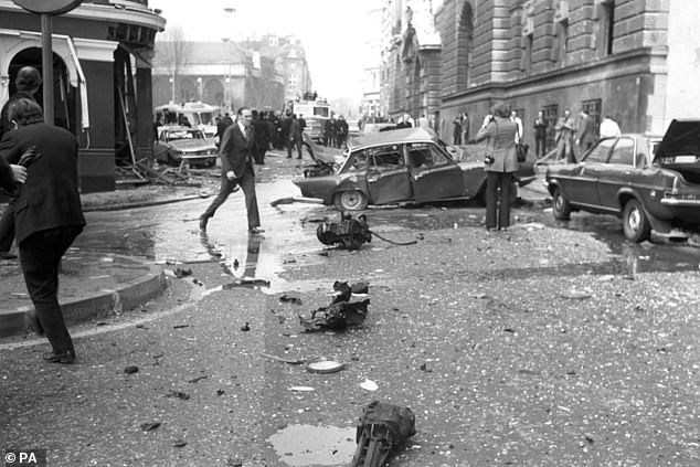 The aftermatch of the 1973 Old Bailey bombing in London in which at least 200 people were injured. The claimants contend Mr Adams was responsible owing to his IRA role