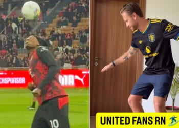 Rafa Leao shows off incredible 'seal dribble' skills days after leaving Man Utd fans excited with cryptic Instagram post