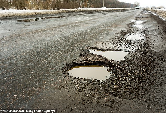 The weather has led to more drivers hitting potholes 'due to the incredible amount of standing water on roads'