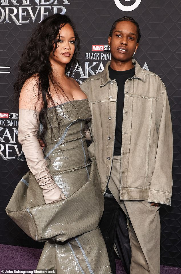 The audio also appears to document the search through surveillance footage to get a better view of the white Tesla, which allegedly revealed the number from its paper license plate; Rihanna and Rocky are pictured in 2022 in LA