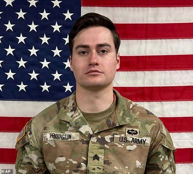 Vance was at Dover Air Force Base in Delaware for Army Sgt Benjamin N Pennington, 26, of Glendale, Kentucky
