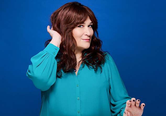 Sarah in a chocolate-brown wig made from human hair, which makes it an expensive purchase at around £1,400