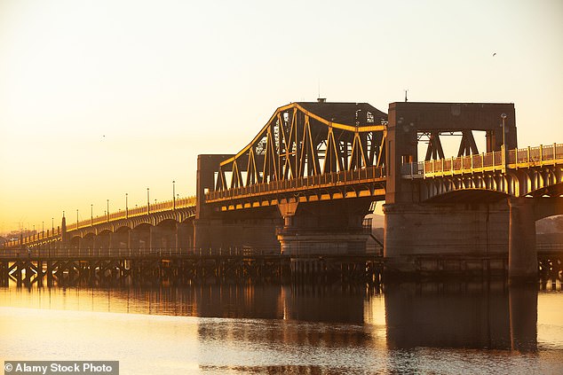 Kincardine Bridge over the Firth of Forth at sunset