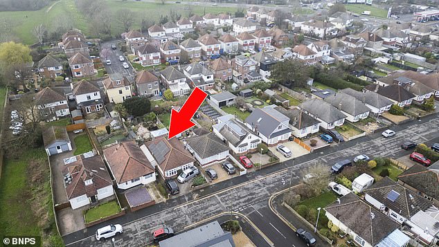 Ross and Victoria's two-bedroom bungalow in Christchurch, where the extension can be seen to the left of the house