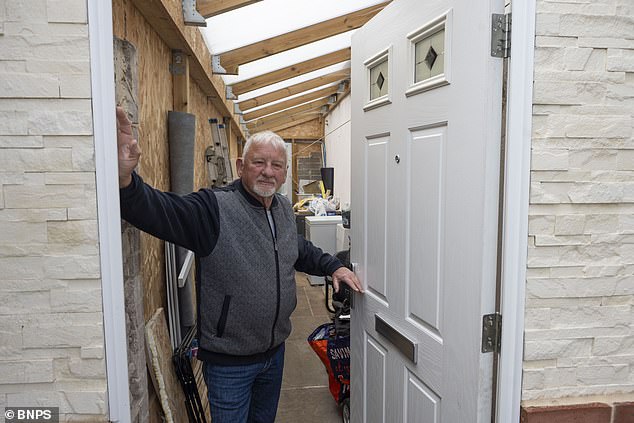 The 73-year-old (above) did not get planning permission for the extension after being told by a building inspector that it conformed with Building Regulations