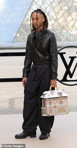 Jaden Smith opted for an all black outfit and carried a dollhouse-style handbag