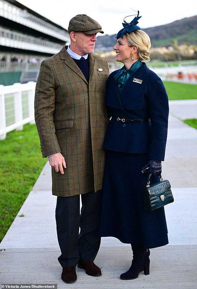 The 44-year-old dressed for the March chill in a navy wool skirt suit by The Fold, a look she debuted in October last year