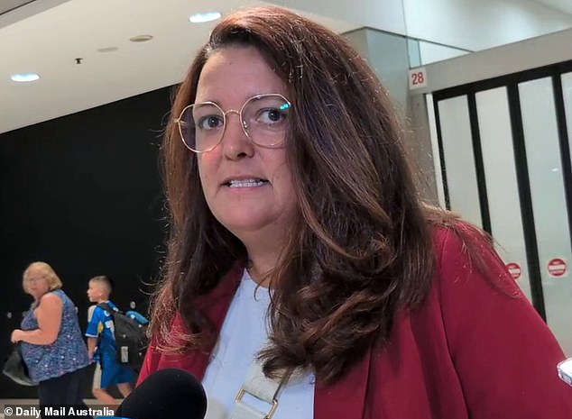 Passenger Courtnee (above), who was aboard the team's transfer flight from the Gold Coast to Sydney, told Daily Mail the captain made a heartwarming speech
