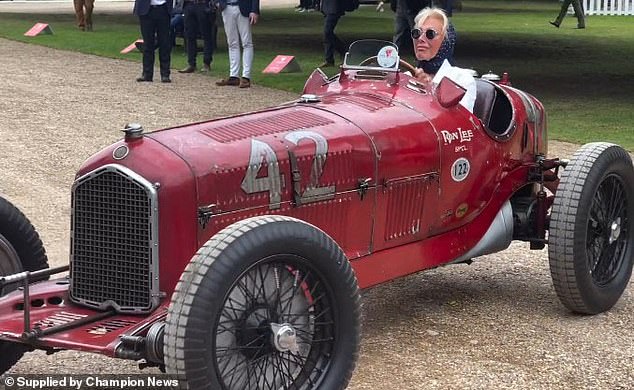 Mr Hugh Taylor's widow, Jennifer Taylor, pictured here in classic car, won the court battle over the multi-millionaire's will against the Made in Chelsea star