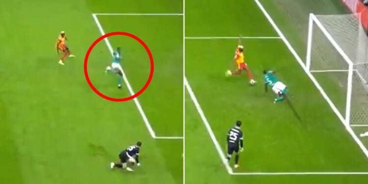 Ibrahima Konate in horror scorpion kick fail as officials rescue Liverpool star from gifting Galatasaray comical goal