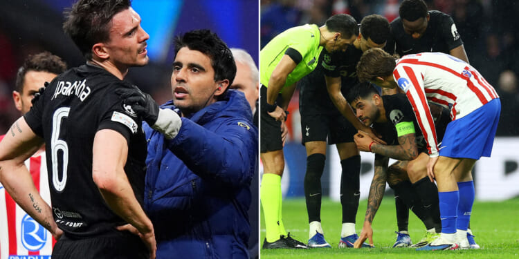 Tottenham facing ANOTHER crisis with key duo at risk of missing Liverpool game after horror head clash at Atletico