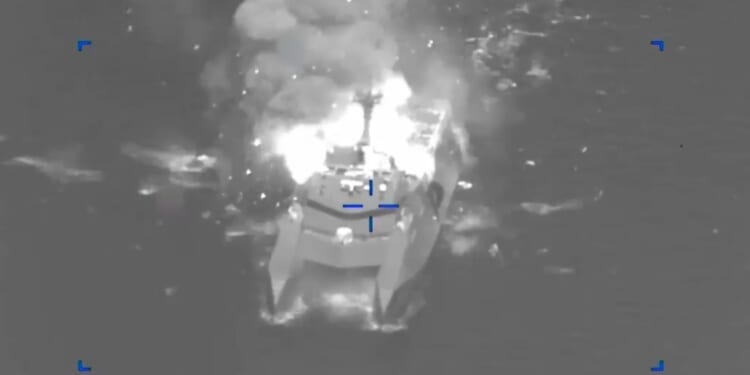 Footage shows moment US bombs Iranian ships amid threats over the Strait of Hormuz