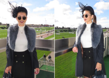 Kate Tracey stuns in elegant outfit as Sky Sports host takes in first day of Cheltenham Festival
