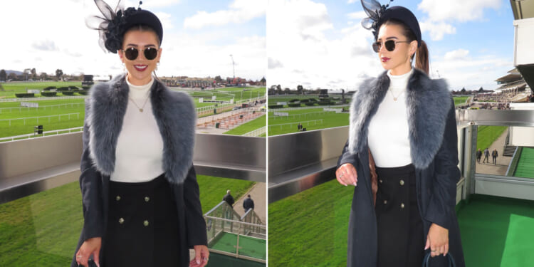 Kate Tracey stuns in elegant outfit as Sky Sports host takes in first day of Cheltenham Festival
