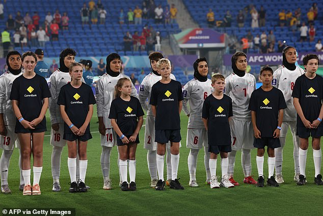 Pictured: Iranian players refusing to sing the national anthem during their first Asian Cup match on March 2