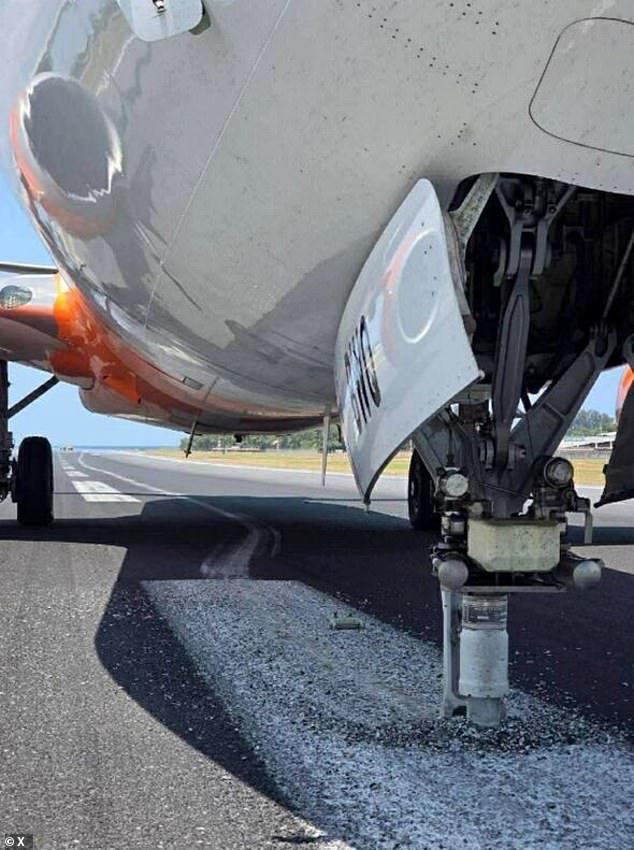 The hard landing caused damaged to the aircraft, including to its nose landing gear