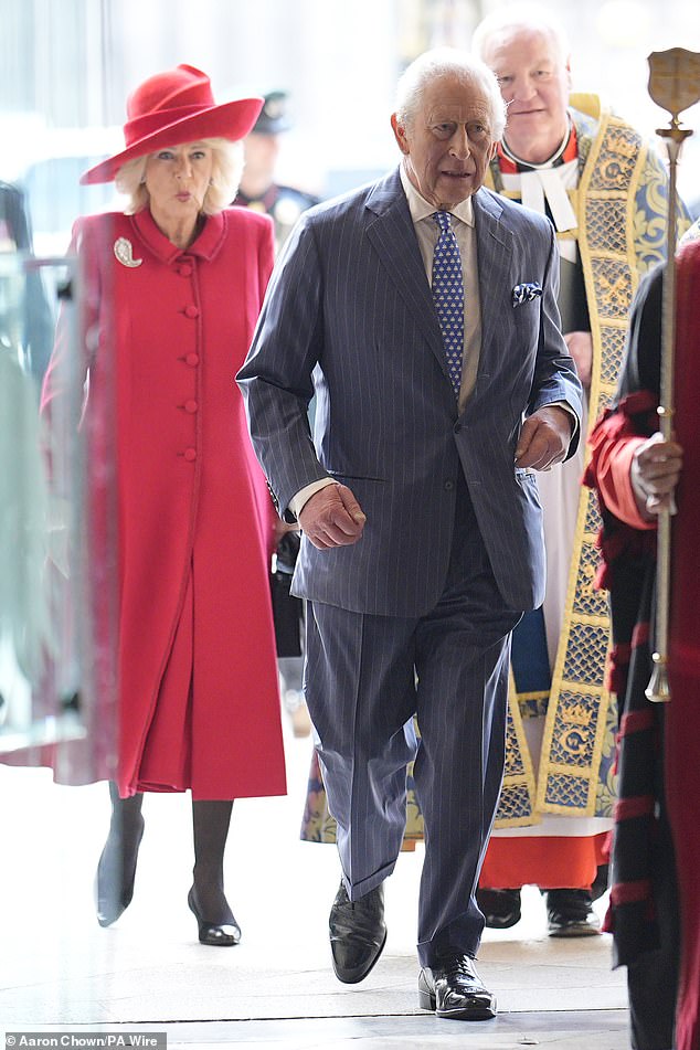 King Charles and Queen Camilla attending the annual Commonwealth Day Service of Celebration at Westminster Abbey