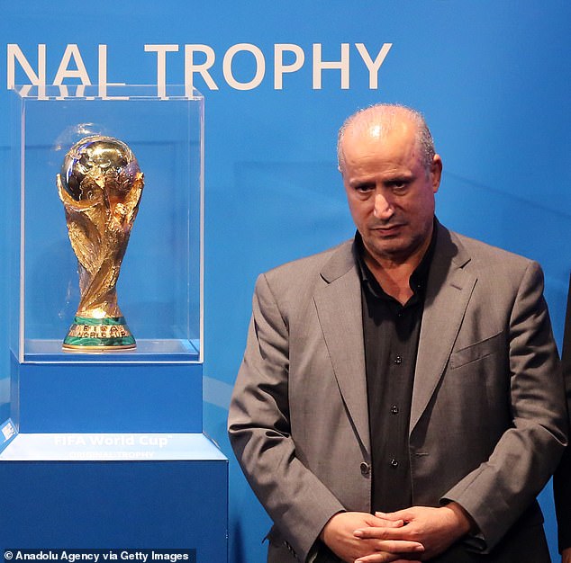 Iranian Football Federation president Mehdi Taj (pictured) has launched an unhinged attack on Australia, accusing the government of abducting and taking players from the national women's team hostage