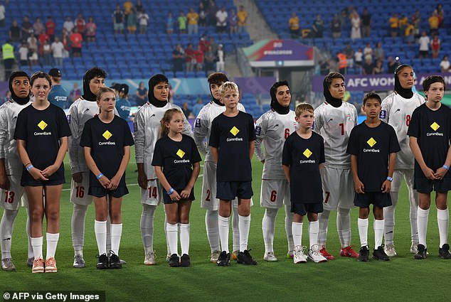 Pictured: Iranian players refusing to sing the national anthem during their first Asian Cup match on March 2