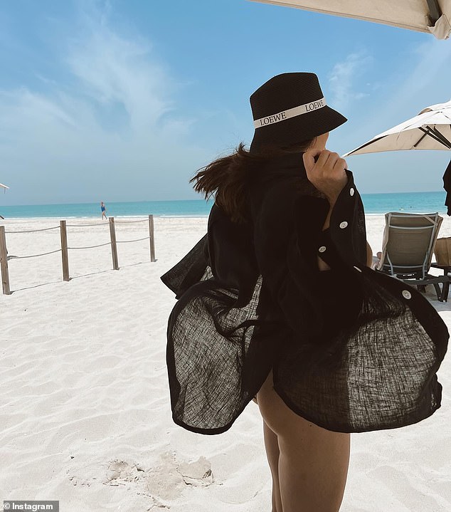 The reality star also pictured in a thong bikini that year