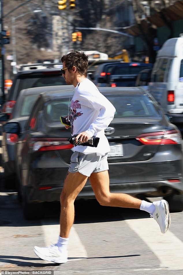 He ran last year's Berlin Marathon in an impressive sub three hours, but the star appeared to be taking his morning run at a more chilled pace